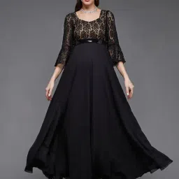Miss Chase Black Lace Maxi Dress-image-12