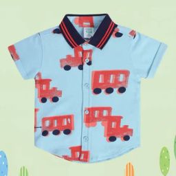 MINIKLUB Blue Baby Boys Short Sleeve Shirt-image-11