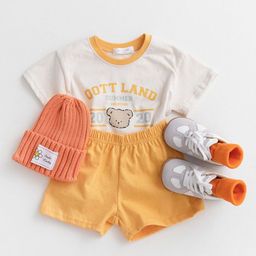 LULU & SKY Kids Printed Round Neck Cotton T-Shirt With Shorts-picture-25