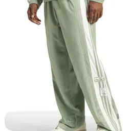 Adidas Originals Green Loose Fit Striped Trackpants-image-34