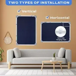 EDUWAY 122x58 cm (4x1.9 ft) Blue Notice Board with 30 Push-Up Pins Combo ‎Rectangular image 3