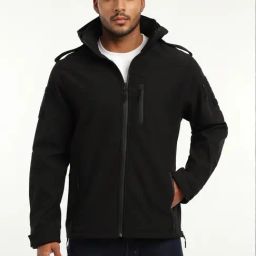 Mountmiller Black Full Sleeve Hooded Neck Falcon X9 Ripstop Lycra Jacket-image-60