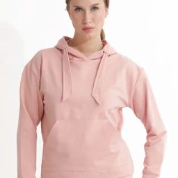 RAREISM Orange Cotton Blend Solid Long Sleeves Sweatshirt-image-4