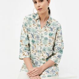 Melange by Lifestyle Aqua Floral Print Kurti-image-20