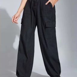 Life With Pockets Black Straight Fit Jeans-image-42
