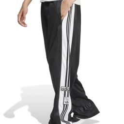 Adidas Originals Black Loose Fit Striped Trackpants-image-126
