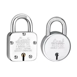 Link Atoot 50 mm Stainless Steel Chrome Finish with 3 Keys Each Padlock (Pack of 2 Pcs)-11