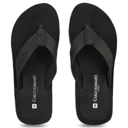 Carlo Romano Men's Black Flip Flops-image-90