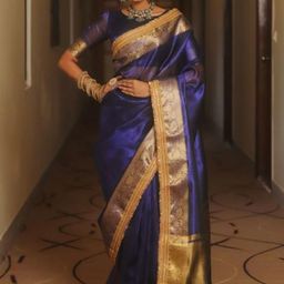 HERE&NOW Solid With Woven Design Border Zari Pure Georgette Saree-18
