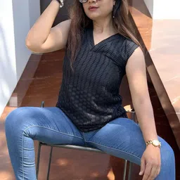 Bhanderi Fashion Self Design Georgette Top-picture-3