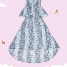 Pantaloons Junior Blue Floral Maxi Dress-picture-49
