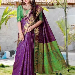jayant creation Woven Design Zari Pure Silk Patola Saree-picture-35