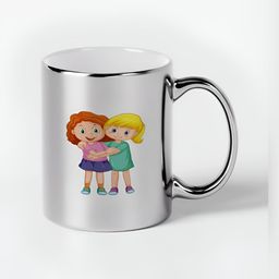INTERNATIONAL GIFT Silver-Toned Printed Ceramic Glossy Mugs Set of Cups and Mugs-16