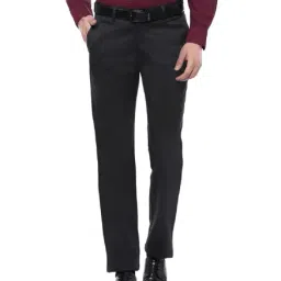 Peter England Black Slim Fit Trousers-image-37