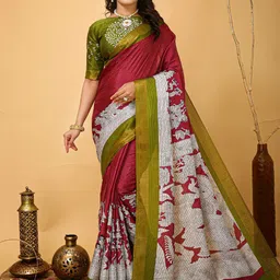 Mitera Ethnic Motifs Zari Art Silk Saree-image-86