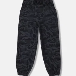Blue Giraffe Boys Camouflage Printed Joggers Trousers-image-36