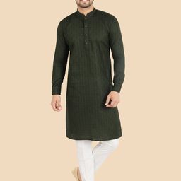 Ethniks Neu-Ron Men Regular Pure Cotton Kurta with Pyjamas-image-34