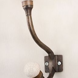 IndianShelf Beige Coloured Ceramic Solid Crackle Cloth Hangers Coat Hooks-11