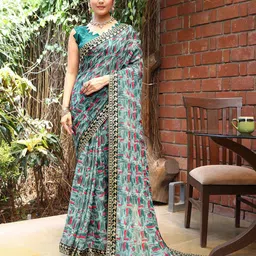 Lookmark Geometric Printed Pure Georgette Saree-picture-34