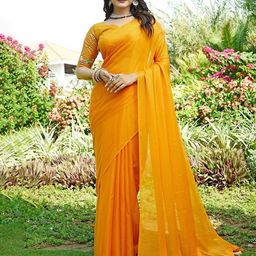 K 5 Fashion Women Striped Zari Pure Chiffon Saree-picture-54