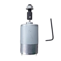 generic Sonsole 12 Volt DC Motor High Torque, Brushed Motor for DIY With Shaft Connector Studd. With Allen Key, (Pack of 1), Metal image 1