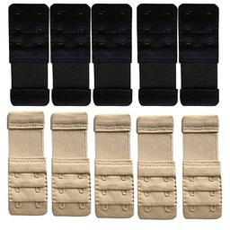 lpx � Bra Hook Extender-2 Hook - 3 Rows (with Extra Elastic) Save Your Bra Increase BLACK,CREAM SET COLOR image 1
