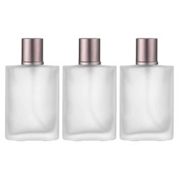 hunky dory 6pcs 50ml Superior Qaulity Frosted Empty Refillable Glass Bottle with Spray Pump and Cap for For DIY Perfume, Essential Oils, Blends, Rose Water, Costemic Use image 2