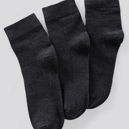 Pine Kids Regular Length Anti Microbial Washed School Socks Solid Pack of 3- Black-image-45