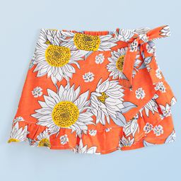 Honeyhap Premium  100% Cotton  Knit  Skorts  With Bio Finish Floral Print - Dragon Fire-picture-15