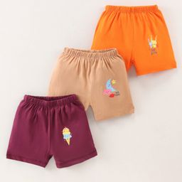 OHMS Single Jersey Knee Length Shorts Lion Snail & Cloud Print Pack of 3 - Multicolour-image-34