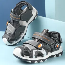 Cute Walk by Babyhug Slip On Sandals with Velcro Closure - Grey-picture-46