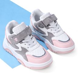 Cute Walk by Babyhug Sneaker with Lace Up & Velcro Closure - White & Pink-picture-30