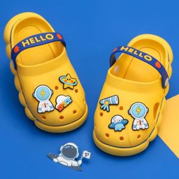 Yellow Bee Space Theme Applique Detailed Slingback Clogs - Yellow-picture-23