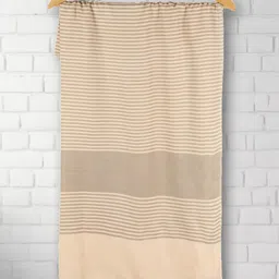 Zahya 100% Pure Bamboo Bath Towel Large Size 66x33 inches | High Absorbency & Quick Dry | Shadow Stripe | Beaver & Almond-picture-9