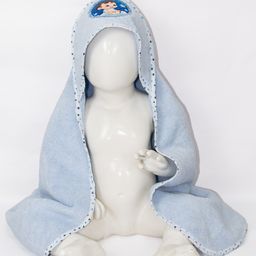 Rangoli Cotton Cute Baby Designed Zero Twist Skin Friendly Towel - Blue-picture-3
