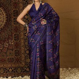 Saree mall Silk Blend Designer Ikat Sarees-picture-17