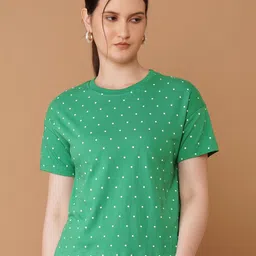 Chemistry Women Polka Dot Printed T-shirt-picture-6