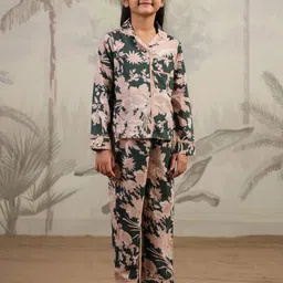 SANSKRUTIHOMES Girls Floral Night suit SE-NSP-KID-156-Olive-picture-25