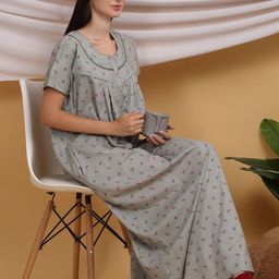 Sweet Dreams Floral Printed Maxi Nightdress-image-21