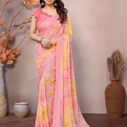 VEDANT VASTRAM Floral Poly Georgette Designer Saree-picture-54