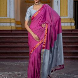 Suta Pink Colourblocked Zari Saree-image-39