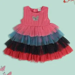 MINIKLUB Kids Multicolor Self Pattern Dress-image-21