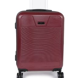 Pronto Unisex Maroon Textured VECTRA PLUS 4 W Small Spinner 58 Trolley Suitcase-image-21