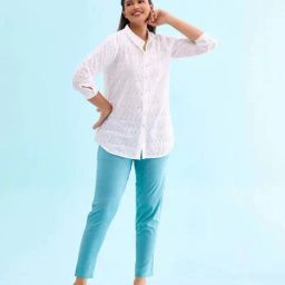 Go Colors! Blue Cotton Pants-image-91