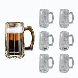 BlackCarrot Transparent Beer Mug - Set of 6 (400 ml)-image-18