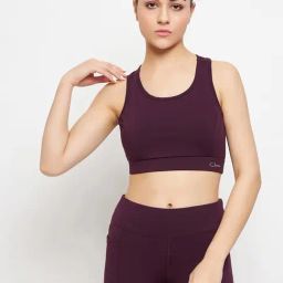 Clovia Purple Racerback Sports Bra-image-38