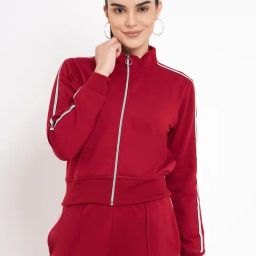 BRINNS Maroon Fleece Front Open Jacket-picture-22