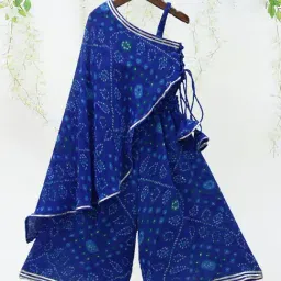 Bolly Lounge Girls Blue Georgette Regular Fit Kurta Set-image-33