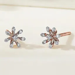 P.N.Gadgil Jewellers Petite Flora 18kt Rose Gold & Diamond Stud Earring For Woman-picture-43