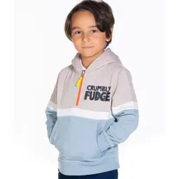Cherry Crumble By Nitt Hyman Kids Peach & Grey Printed Hoodie-image-26